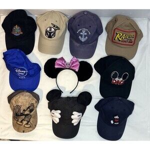 Lot Of 10 Disney Hats Ears Various Conditions **READ Description**